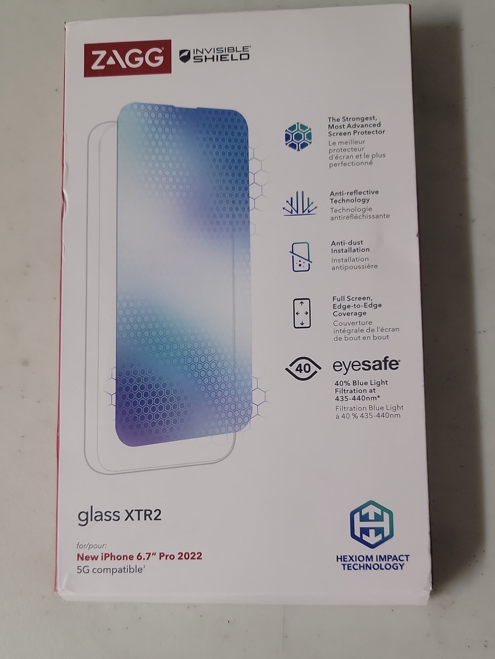 Zagg InvisibleShield Glass XTR2 Screen Protector for iPhone 14 Pro Max 6.7" Pro